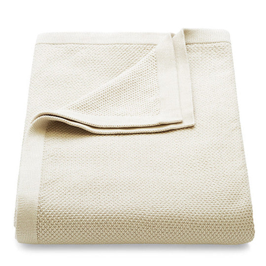 Sala Lounge Blanket in Pumice. Oversized cotton moss stitch knit throw