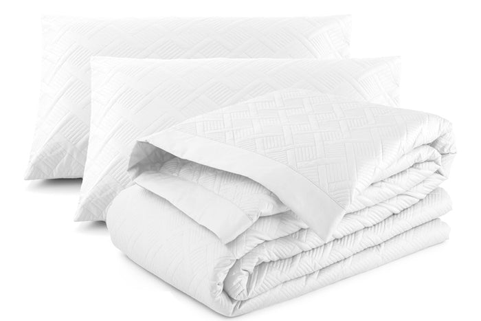 Orcia Quilted Quilt Cover Set White