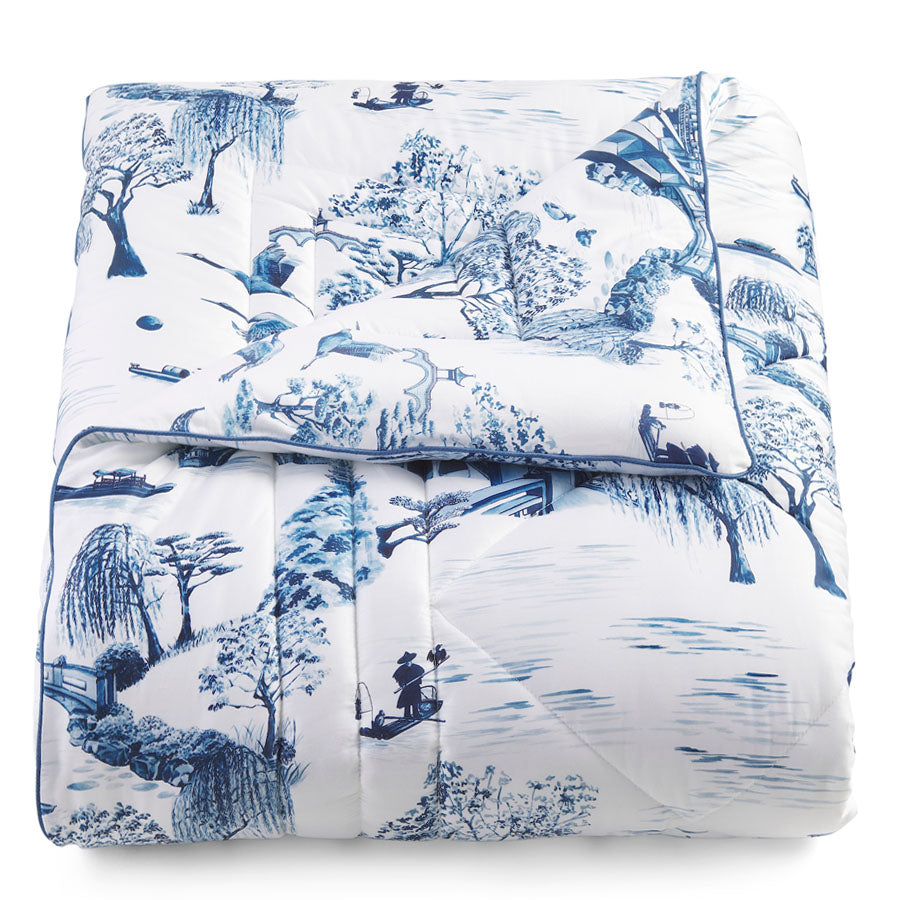 Willow Comforter Indigo and White